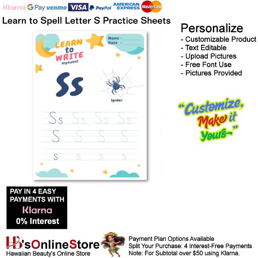 Papier 1 Learn To Spell Letter S Teacher Home Schooling