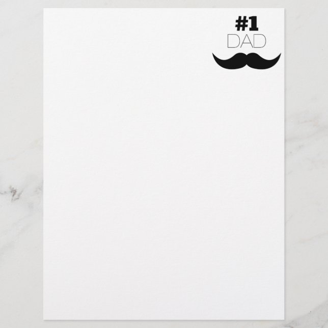 Papier #1 Papa Mustache noire - Numéro Un (Devant)