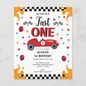Papier 1er anniversaire Boy's Racing Car Party Invitation (Devant)