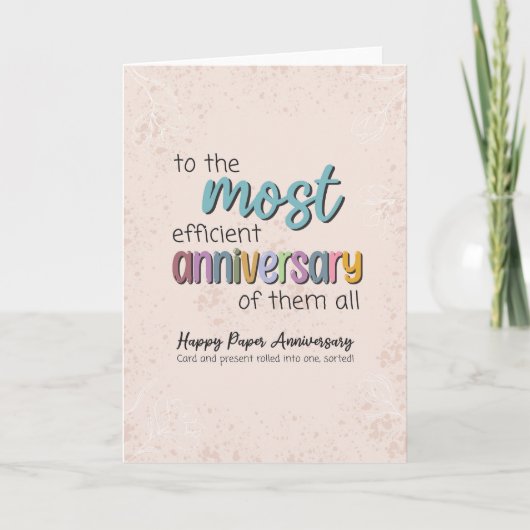 Papier 1er Anniversaire Carte - Jeu amusant sur le (Devant)