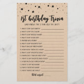 Papier 1er anniversaire éditable trivia Anniversaire part (Devant)