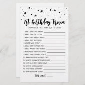 Papier 1er anniversaire éditable trivia Anniversaire part (Devant / Derrière)