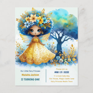 Papier 1er Anniversaire Petite Fée Princesse Africaine ON