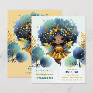 Papier 1er Anniversaire Petite Fée Princesse Africaine ON