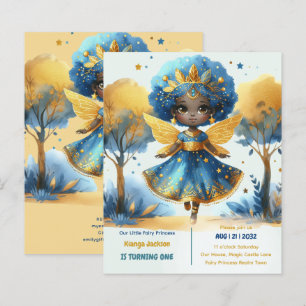 Papier 1er Anniversaire Petite Fée Princesse Africaine ON