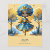 Papier 1er Anniversaire Petite Fée Princesse Africaine ON (Dos)