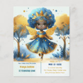 Papier 1er Anniversaire Petite Fée Princesse Africaine ON (Devant)