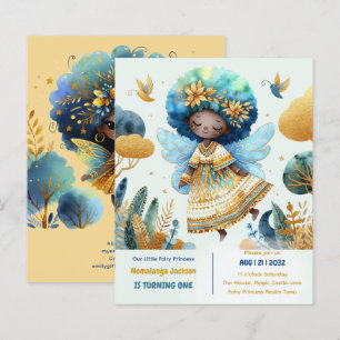 Papier 1er Anniversaire Petite Fée Princesse Africaine ON