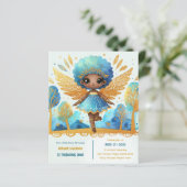 Papier 1er Anniversaire Petite Fée Princesse Africaine ON (Debout devant)