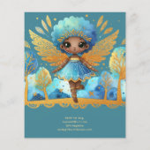 Papier 1er Anniversaire Petite Fée Princesse Africaine ON (Dos)