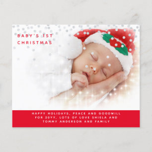 Papier 1er Noël de bébé PHOTO Lettre de bilan de l'année