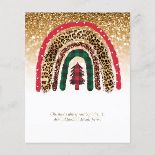 Papier 2021 Personnalisé Noël arc-en-ciel Parties scintil (Dos)