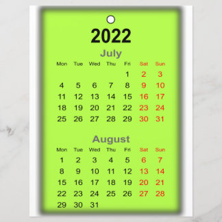 Papier 2022 Calendrier Juillet Août Imprimer sur..