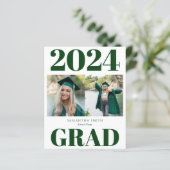 Papier 2023 BUDGET Vert Moderne 2 Photo Grad Faire-part (Debout devant)