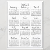 Papier 2025 Calendrier Fonte en tissu gris argenté imprim (Devant)