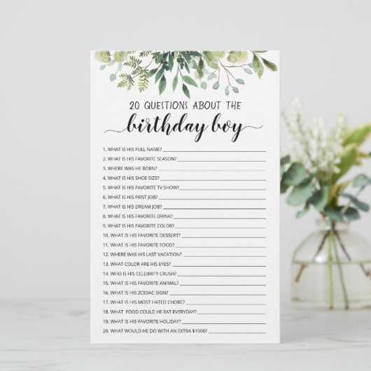 Papier 20 Questions À Propos Du Jeu Modifiable Pour Enfan (Debout devant)