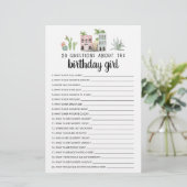 Papier 20 Questions sur la Fille qui Fête son Anniversair (Debout devant)