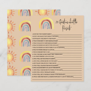 Papier 20 Questions sur le jeu de baby shower Parents
