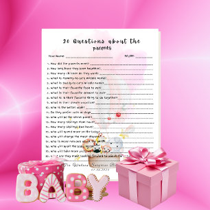 Papier 20 Questions sur les parents Bébé Animaux Safari