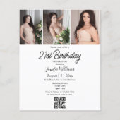 Papier 21e anniversaire 3 photos collage qr code invitati (Devant)