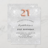 Papier 21e anniversaire argent rose or parties scintillan (Devant / Derrière)