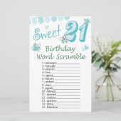 Papier 21e Anniversaire Jeu de course de mots (Debout devant)