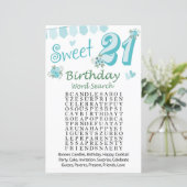 Papier 21e Anniversaire Mot de recherche Jeu (Debout devant)