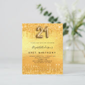 Papier 21e anniversaire parties scintillant d'or (Debout devant)
