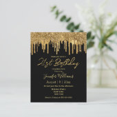 Papier 21e anniversaire parties scintillant en or noir in (Debout devant)