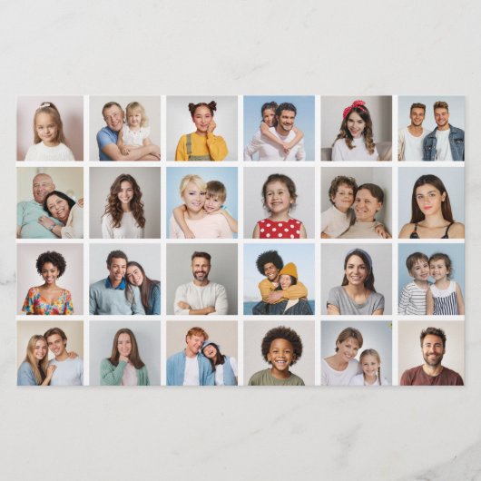 Papier 24 Photo Collage de couleur modifiable Carte/Circu (Devant)