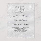 Papier 25e anniversaire argent parties scintillant budget (Devant)