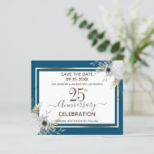 Papier 25e anniversaire du Mariage Floral Enregistrer la (Debout devant)