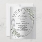 Papier 25e anniversaire du mariage invitation argent (Devant)