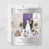 Papier 25e anniversaire du mariage invitation photo argen (Devant)