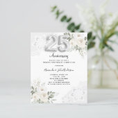 Papier 25e anniversaire du mariage photo florals invitati (Debout devant)