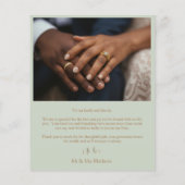 Papier 2 Budget photo Merci Mariage vert et or (Dos)