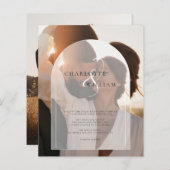 Papier 2 Budget Photo Moderne Elégant Mariage Invitation (Devant / Derrière)