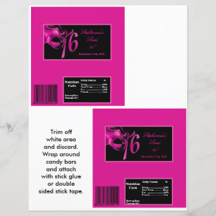 Papier 2 Hérshey's Grand Bar Wrapper Sweet 16 Hot Pink