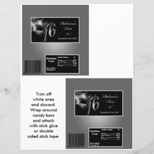 Papier 2 Hérshey's Grand Bar Wrapper Sweet 16 Silver
