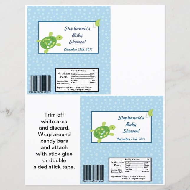Papier 2 Hershey's Grand Bar Wrapper Turtle Reef Ocean (Devant)
