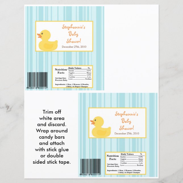 Papier 2 Hershey's Grand Barre Wrapper Rubber Ducky Bubbl (Devant)