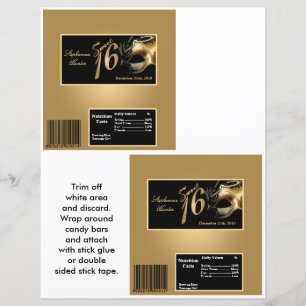 Papier 2 Hérshey's Large Bar Wrapper Sweet 16 Gold