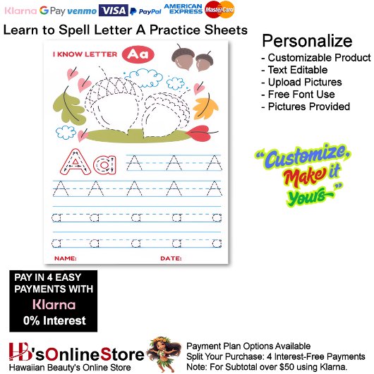 Papier 2 Learn To Spell Letter A Teacher Home Schooling