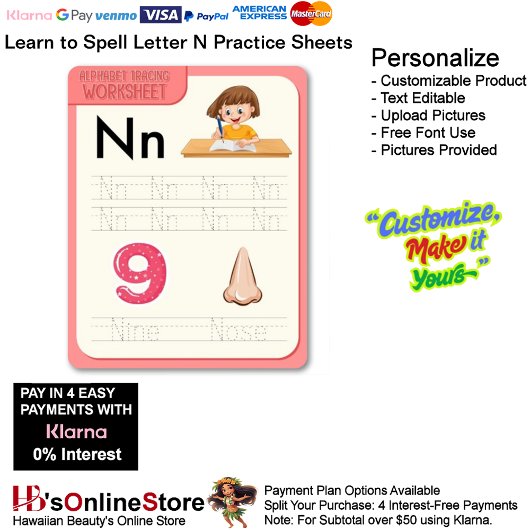 Papier 2 Learn To Spell Letter N Teacher Home Schooling