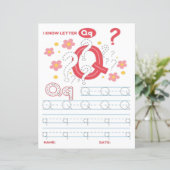 Papier 2 Learn To Spell Letter Q Teacher Home Schooling (Debout devant)
