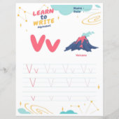 Papier 2 Learn To Spell Letter V Teacher Home Schooling (Devant)