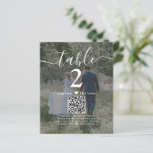 Papier 2 Photo Mariage Site Web QR Code Dark Table Numéro (Debout devant)