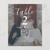 Papier 2 Photo Mariage Site Web QR Code Dark Table Numéro (Dos)