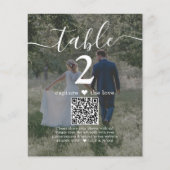 Papier 2 Photo Mariage Site Web QR Code Dark Table Numéro (Devant)