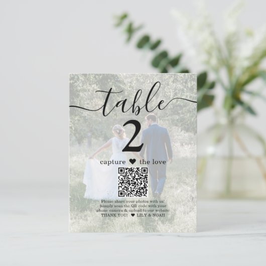 Papier 2 Photo Mariage Site Web QR Code Lumière Numéro de (Debout devant)